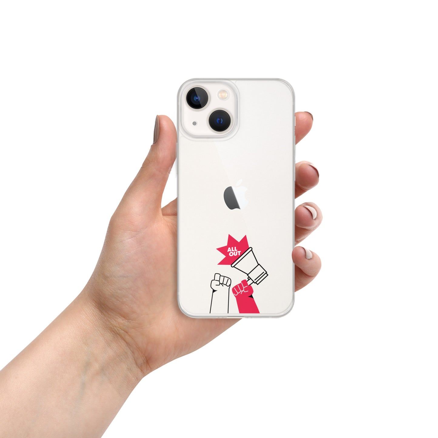 Megaphone Clear iPhone® Case - Black Outline