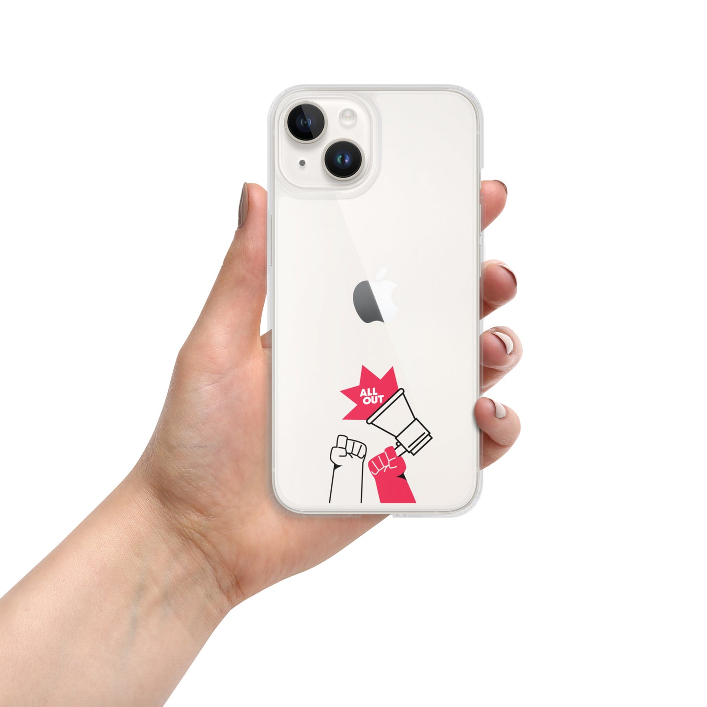 Megaphone Clear iPhone® Case - Black Outline