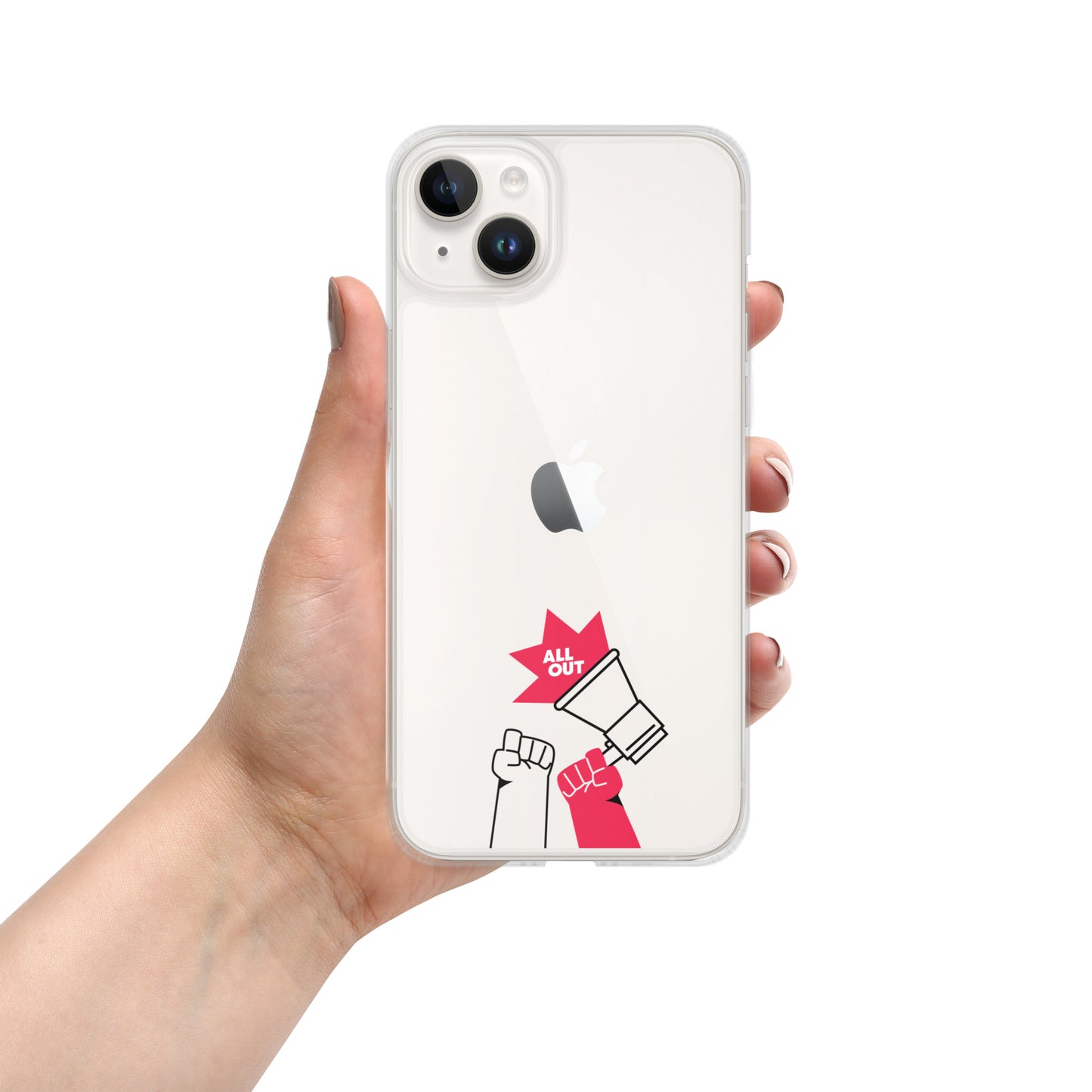 Megaphone Clear iPhone® Case - Black Outline
