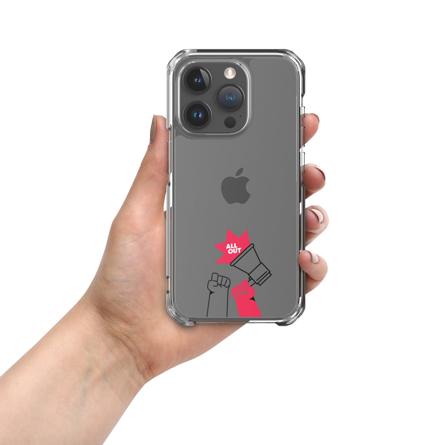 Megaphone Clear iPhone® Case - Black Outline