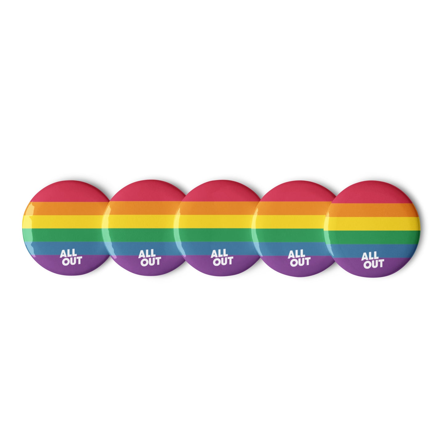 Rainbow Pride Flag Pins - Set of 5 (1.25")