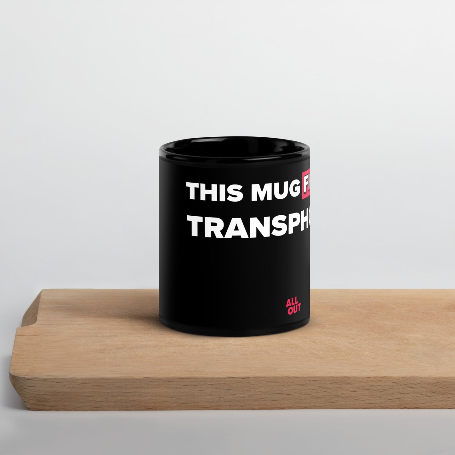 This Mug Fights Transphobia - Black Ceramic