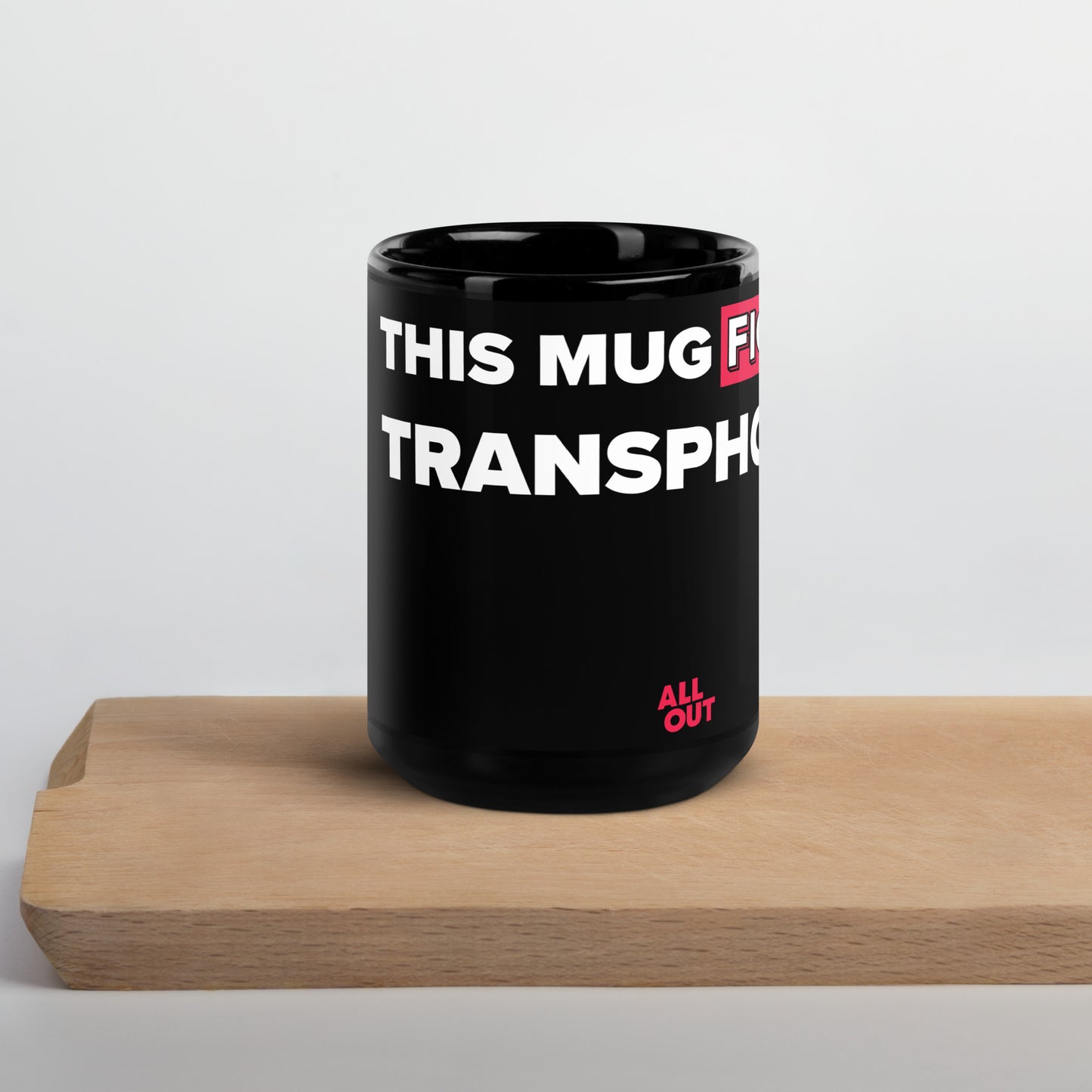 This Mug Fights Transphobia - Black Ceramic