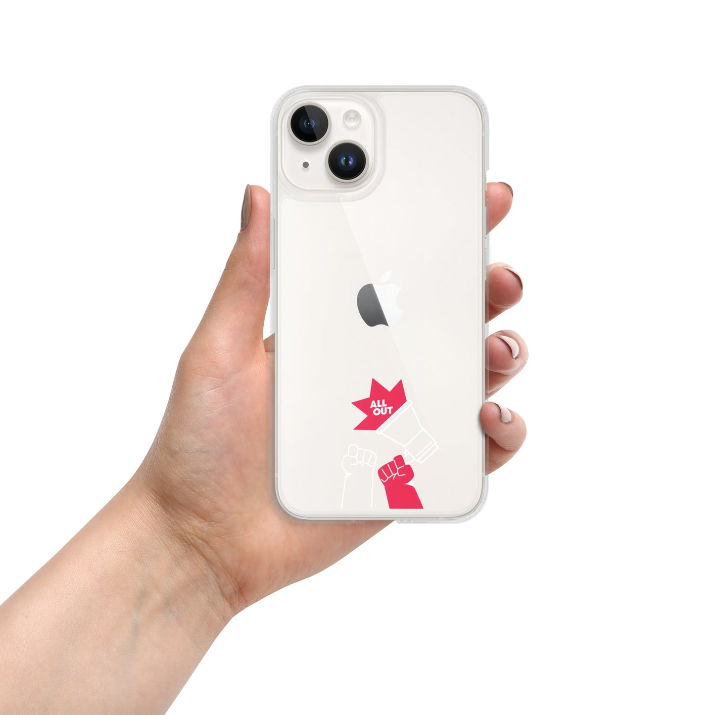 Megaphone Clear iPhone® Case - White Outline