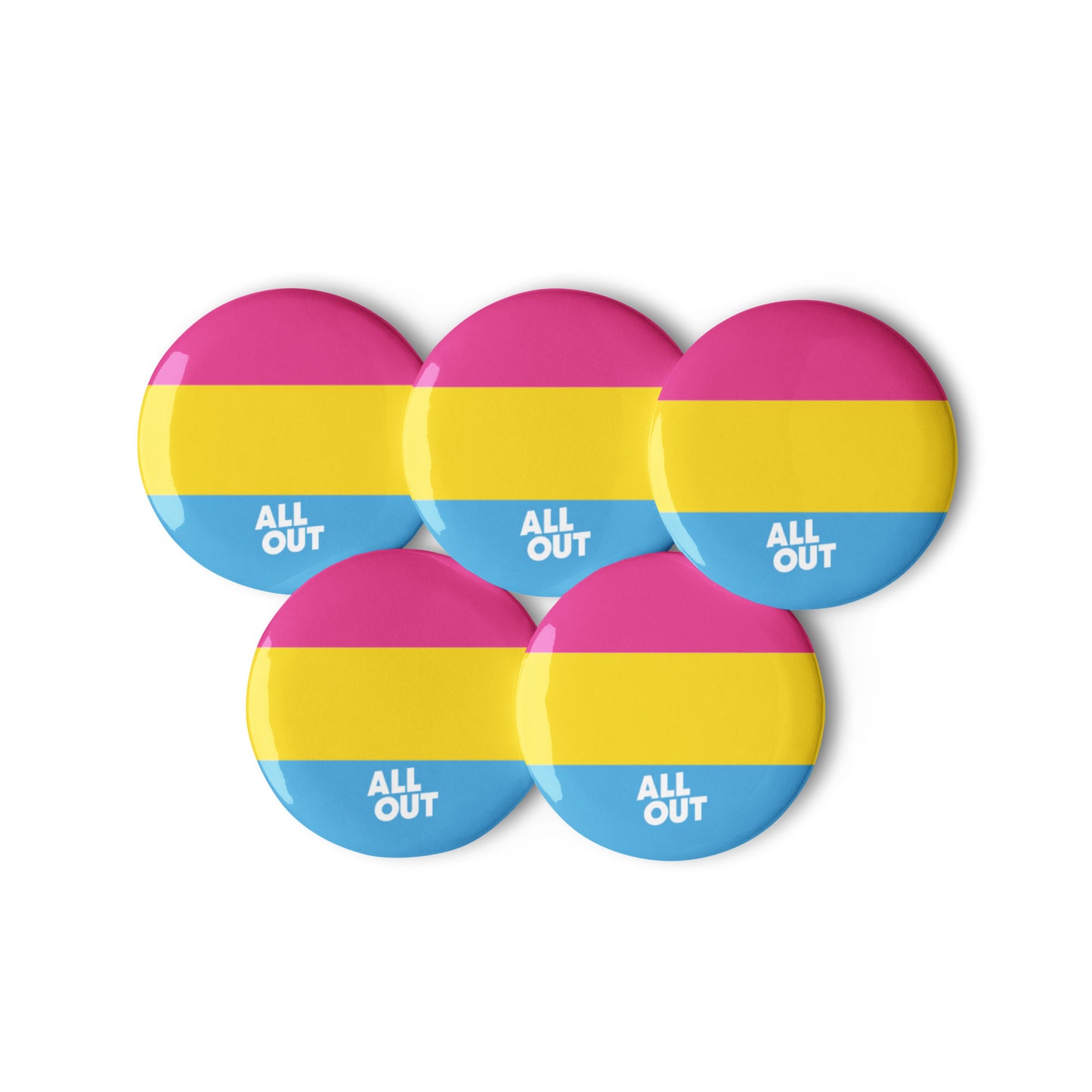 Pansexual Pride Flag Pins - Set of 5 (1.25")