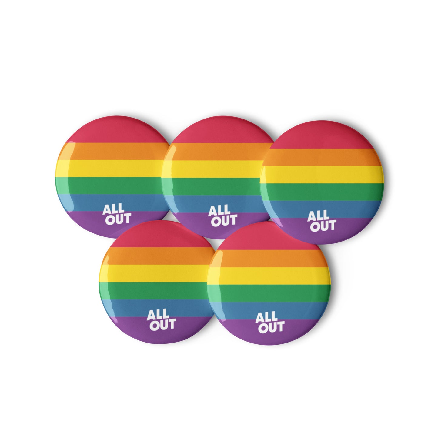 Rainbow Pride Flag Pins - Set of 5 (1.25")