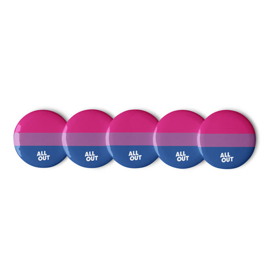 Bisexual Pride Flag Pins - Set of 5 (1.25")