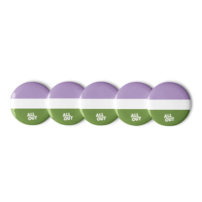 Genderqueer Pride Flag Pins - Set of 5 (1.25")