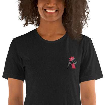 All Out Megaphone - Embroidered Black Unisex T-Shirt