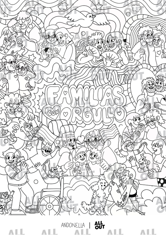 Pride Families Print - Downloadable Coloring Book Page